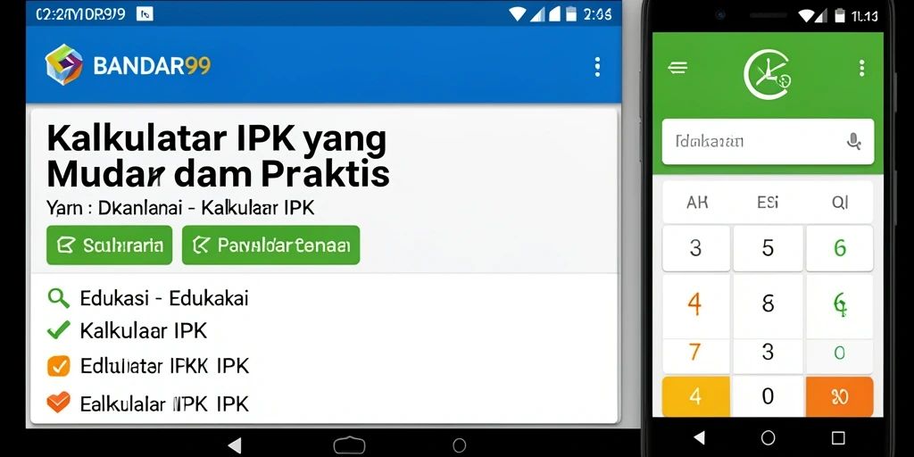Tampilan antarmuka aplikasi BANDAR99 untuk Kalkulator IPK.