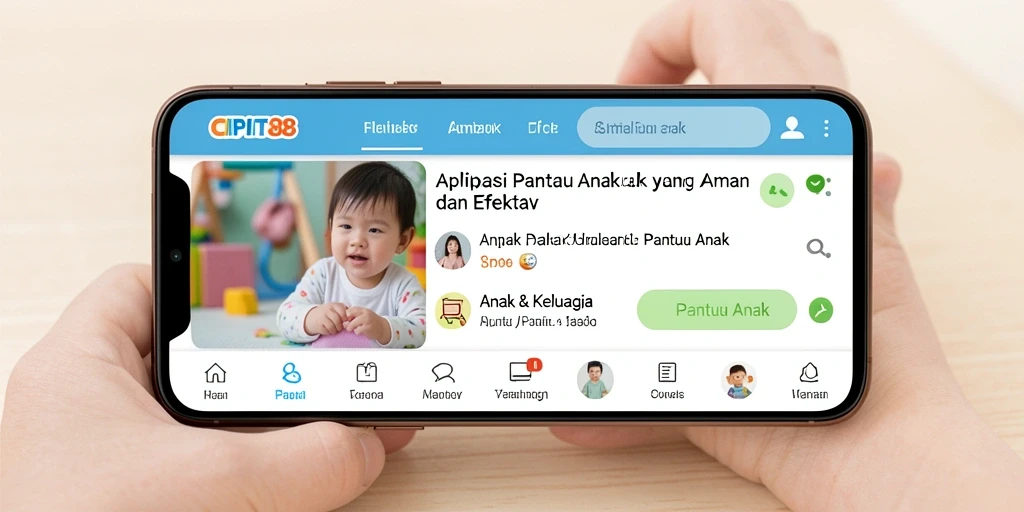 Antarmuka pengguna CIPIT88 yang simpel dan informatif untuk pemantauan anak.