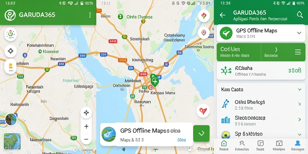 Tampilan antarmuka GARUDA365 yang user-friendly untuk navigasi offline.