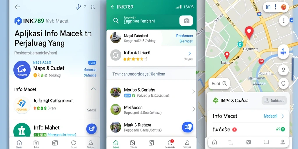 Screenshot aplikasi INK789 menampilkan informasi lalu lintas yang jelas dan terkini.