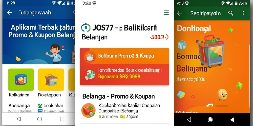 Tampilan antarmuka aplikasi JOS77 yang user-friendly untuk promo & kupon.
