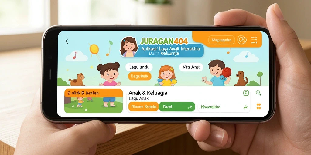 Tampilan antarmuka aplikasi JURAGAN404 yang ceria dan penuh warna.